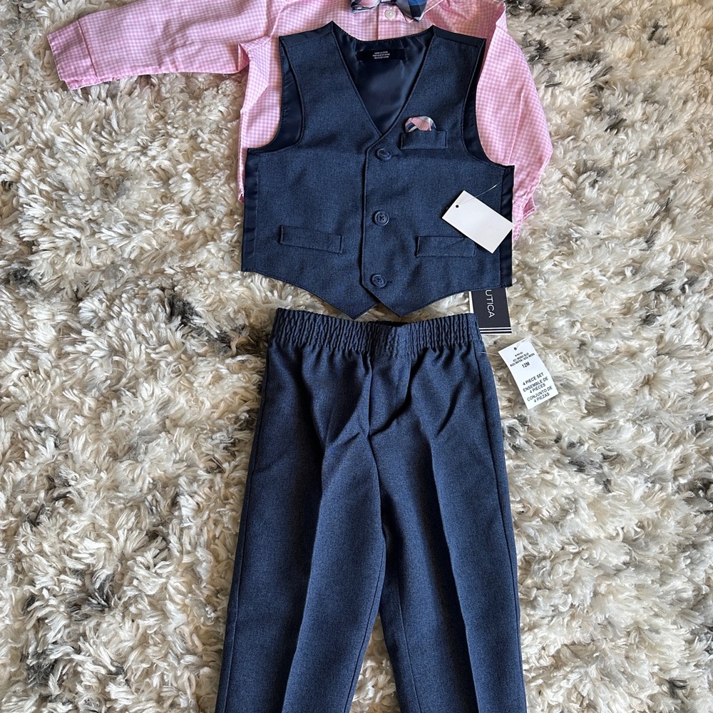 NWT Nautica 4-Piece Suit Set 12M